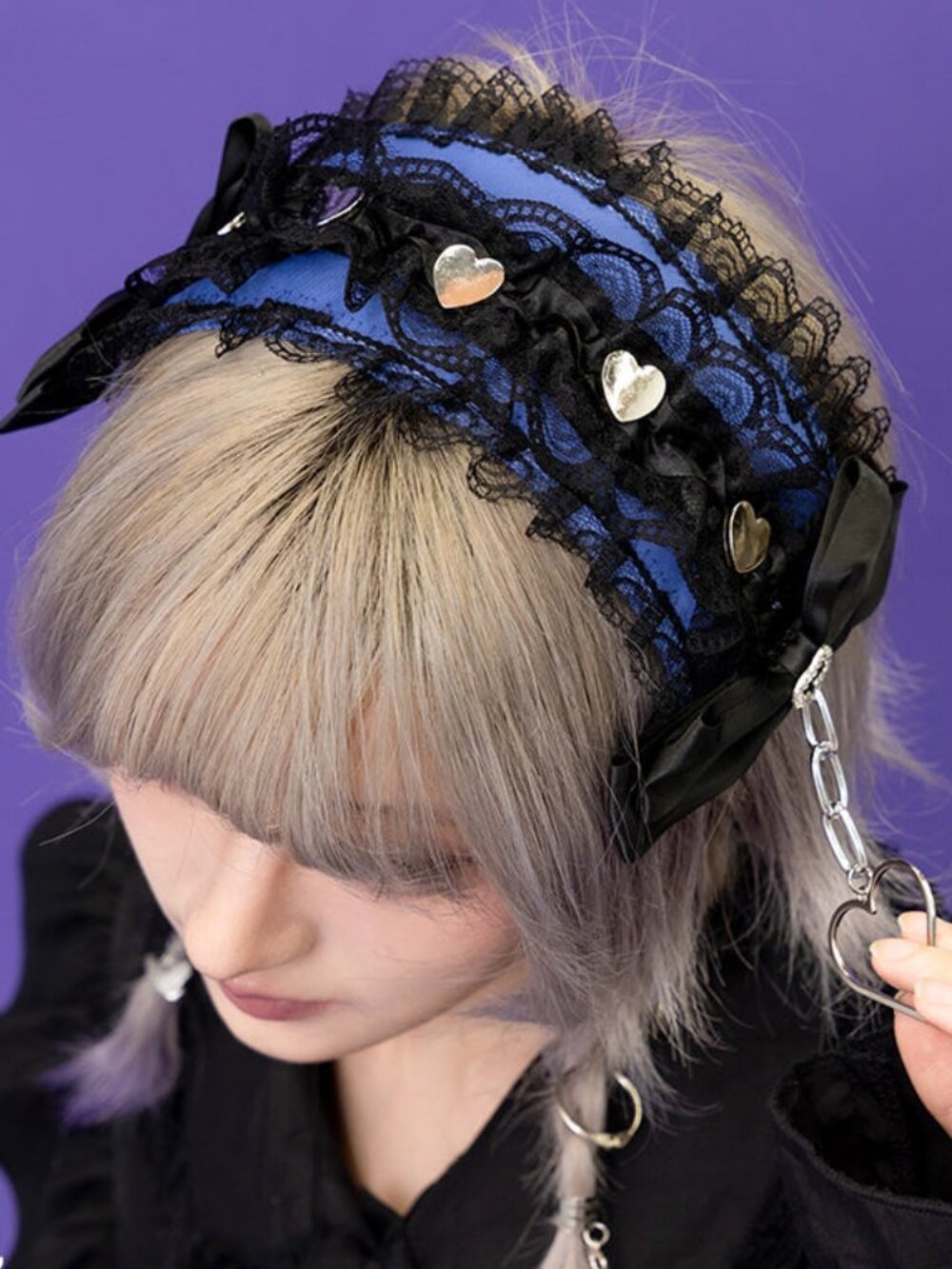 NEW ACDC RAG Love Punk Black Purple Lolita Head Dress